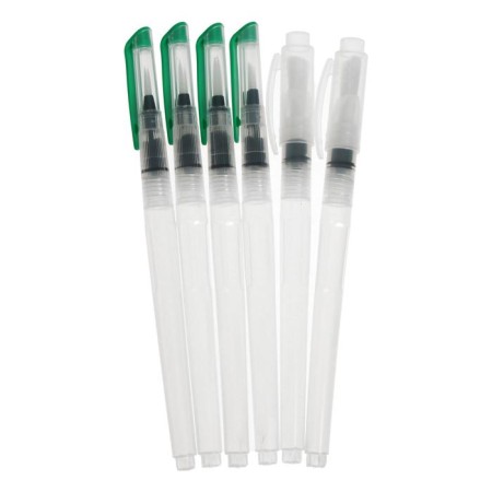 A set of nylon brushes, calligraphic, 6 pieces, with a piston mechanism-1