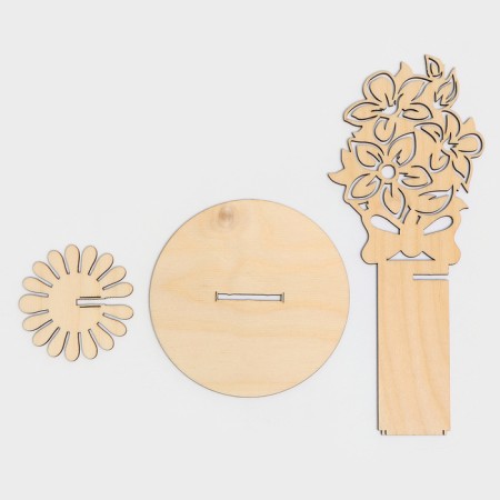 Wooden napkin "Bouquet with a bow", 25 × 13 × 13 cm-5