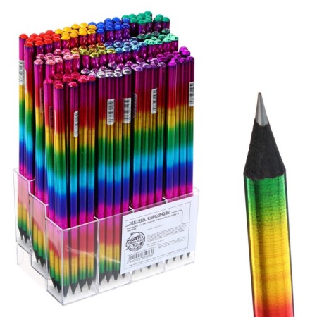 Pencil Blackographic "Rainbow" The hardness of HB, holography, sharpened, with a rhinestone