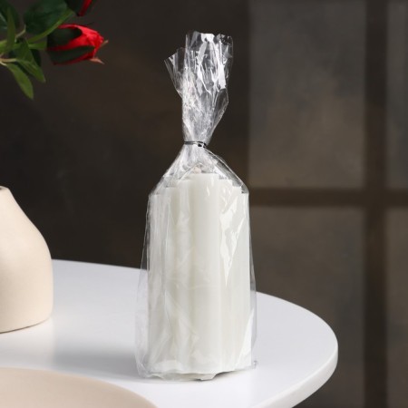 Candle-cylinder "skyscraper", 3.7x1.5 cm, white, 6 hours-2