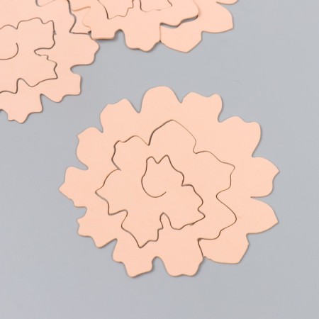 The workpiece of Foamiran "Flower Curly" 10x9.5 cm set 5 pcs. Ribbed peach-1