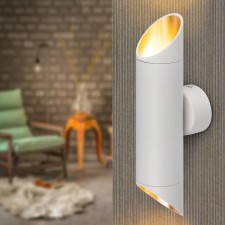 Lamp Wall Era WL52 WH/GD, 55x250x85 mm, IP20, GU10, 2x12W, white color, gold