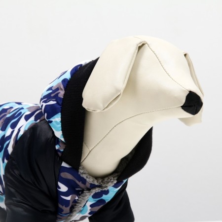 Dogs for dogs on a fur lining with a hood, size L (DS 32, Osh 30, OG 44 cm)-4