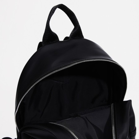 A backpack with a zipper, Medvedkovo, external pocket, black color-4