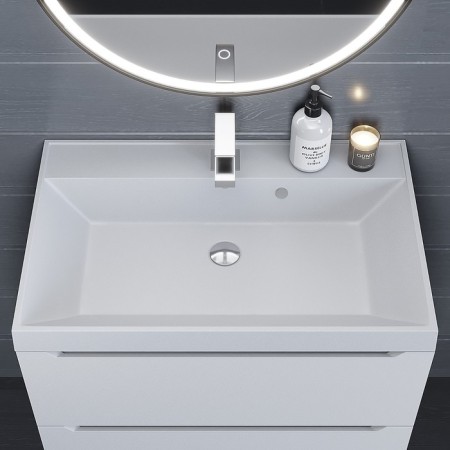 Sink uperwood Classic quartz 70 cm, quartz, white matte, jasmine-1