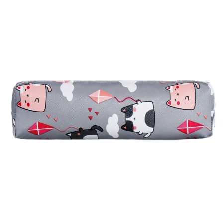 School Penal on the zipper Calligrata "cats", gray-2