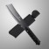 Top-top knife "line" 25.5cm, with opening, blade 135mm/3mm, black
