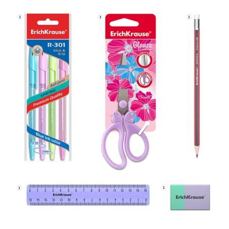 Set of desktop Erichkrause Mini Desk Pastel, 8 items, rotating, purple-1