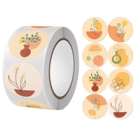 Stick Paper "Abstraction. Flowers" d = 2.5 cm 500 pcs in a roll 3x6.5x6.5 cm