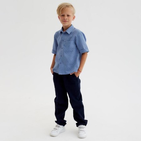 Pants for the boy Minaku: Casual Collection Kids dark blue color, height 110