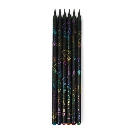 Pencil Black Score HB, black body with a pattern, sharpened, with Acrylic Straza, Mix-3