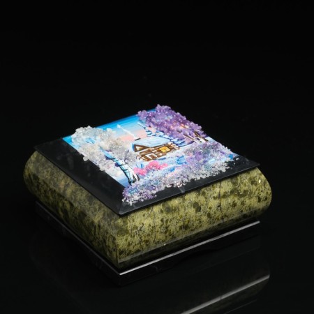 The box with the landscape "Winter", stone baby, coil-5