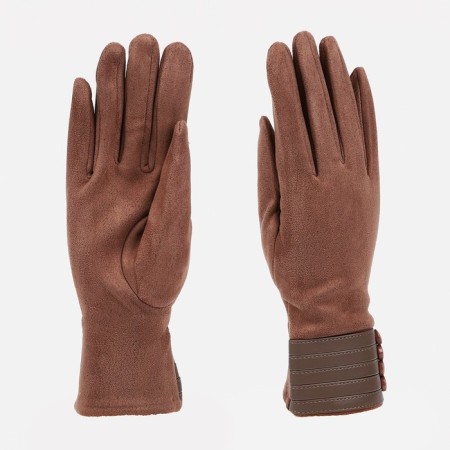 Gloves are female, dimensionless, without insulation, beige color