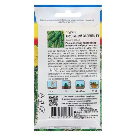 Cucumber seeds "Crushing green", F1-1