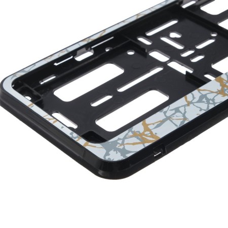 Frame for a car number, book, black, white color with gold-2