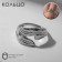 Ring "leaves" duet, silver color, dimensionless