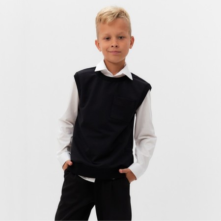 Minaku boy's vest for a boy: School Collection, Black Color, height 164 cm