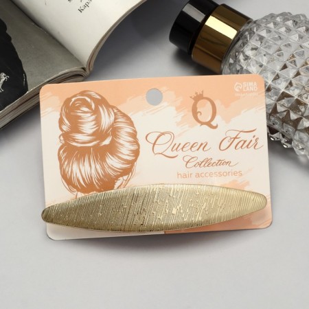 Hair hair clip "prestige" texture, 9.5 cm, gold-2