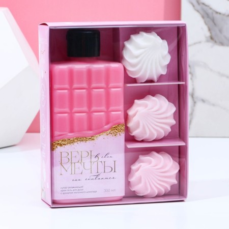 Gift set of cosmetics “Everything for you!”, Shower gel 300 ml and hand soap, pure happiness-5