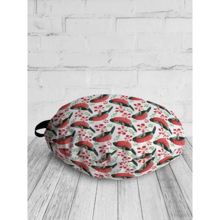 Pillow Siddle "Bullfinchi flew", decorative, d = 52 cm