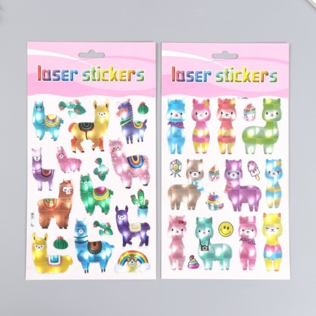 Stick plastic holography "Lama and Alpaki" MIX 14.5x26 cm