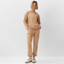 Women's costume (sweatshirt, trousers) minku: casual collection beige color, size 42