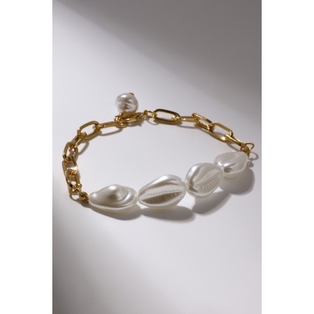 Baroque Baroque Bracelet Clock, white color in gold, l = 18 cm-4