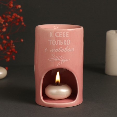 Aroma lace ceramics "only with love" pale pink 7.2x7.2x11.6 cm-5