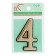 Door number "4", plastic, gold color
