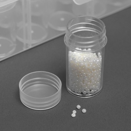 A set of jars for needlework, 60 pcs, d = 2.5 × 4.8 cm, in a container, 28 × 17 × 5.5 cm, the color is transparent-2