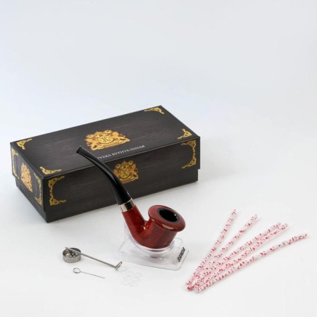 Set 6 in 1, a smoking pipe for tobacco "Commander", classic, 12.5 x 3.5 x 4.5, a case in Giving