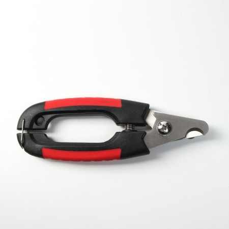 Small side claws with rounded rubber handles, a hole of 8 mm, black with red-4
