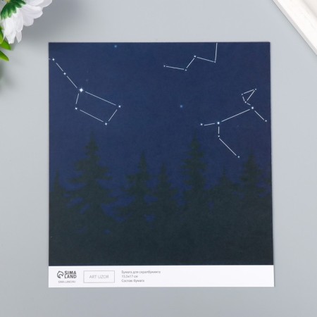 Scrapbooking paper bilateral "constellation" density 180 g 15.5x17 cm-3