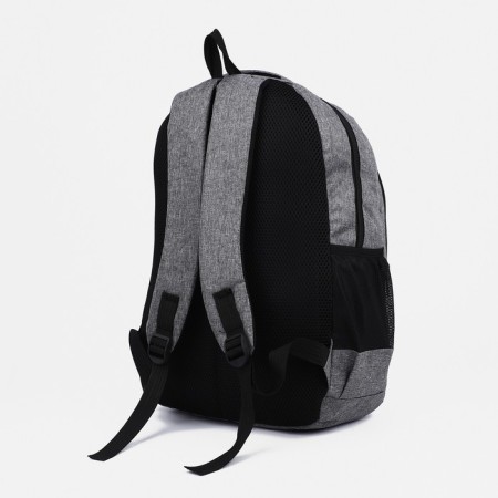Men's backpack on lightning, external pocket, gray color-3
