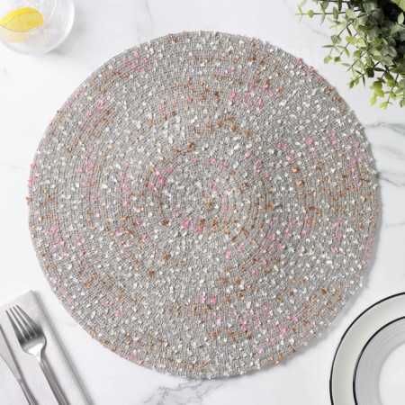 Serving napkin on the table "Serpentine", D = 38 cm, color gray color-1
