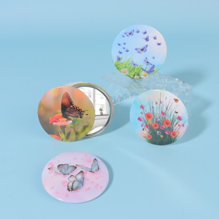 Pocket mirror "butterflies", d = 7 cm, color mix-2