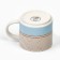 Ceramic mug with a lid and spoon "Geometry", 470 ml, beige color