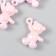 Decor for creativity Plastic "Pension Bear with a loop" White-pink 3x1.4x3.1 cm