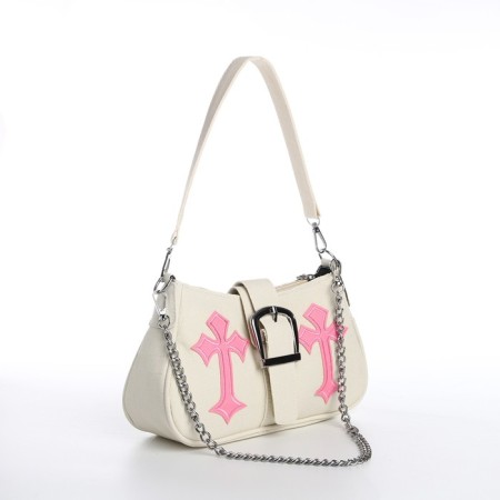Youth bag with a zipper, white color-2