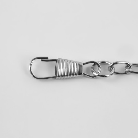 A chain for a bag, with carbines, iron, 5 × 7 mm, 120 cm, silver color-1