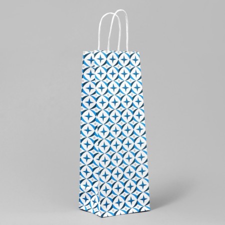 Gift package for a bottle, packaging, "geometry", white craft, 13 x 36 x 10 cm-1