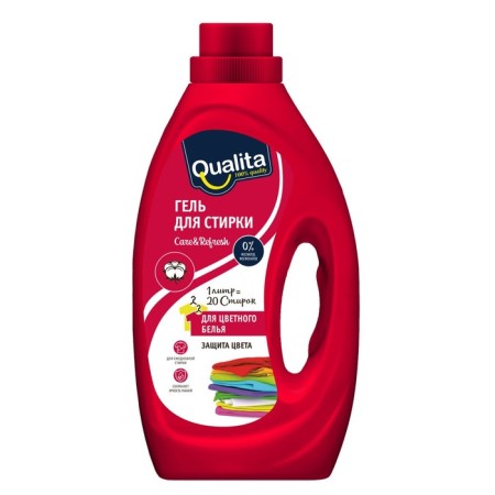 Liquid for washing Qualita, gel, for colored tissues, 1 liter