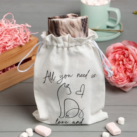 Gift Ethel Flower Cat: a towel 40x73 cm, shoulder blade-1