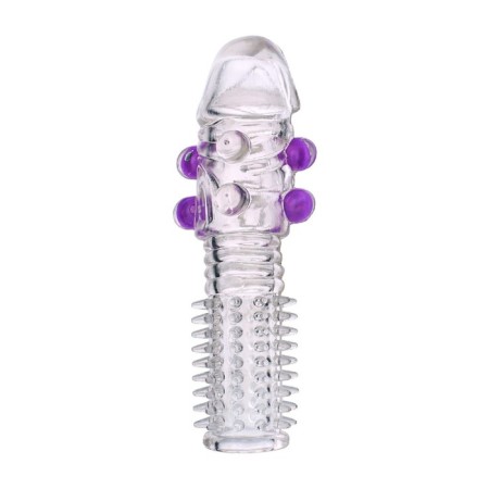 Toyfa penis nozzle, with balls, transparent color, 14 cm-1