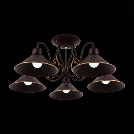 Ceiling EVOLUCE lamp. Sle120402-05. Ciolla. 5x60 watts, E27, 66x66x24 cm, dark -brown color-1