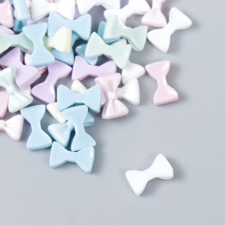 Decor for creativity Plastic "Bow" set 60 pcs matte mix 0.4x0.8 cm-1