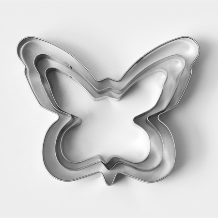 A set of forms for cutting the cookie “butterfly”, 3 pcs, chrome -colored color-4