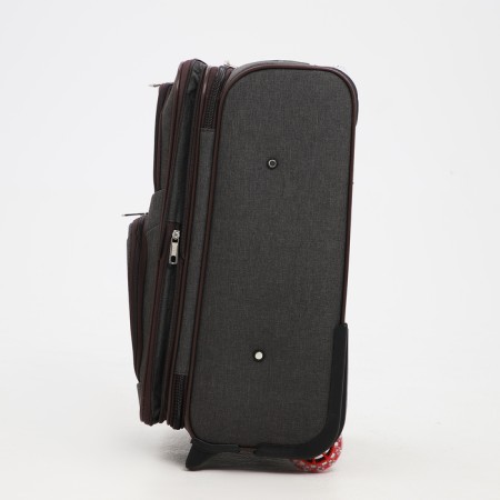 Small 20 suitcase, lightning department, code castle, 3 wheels, 2 outer pockets, brown color-3