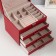Casket to the leatherette for jewelry "screw" red 22x17x18 cm