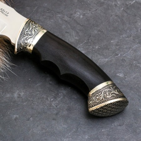 Caucasian knife "Hunter" with a scabbard, Garda -melchior, steel - 65x13, hilt - grab-1